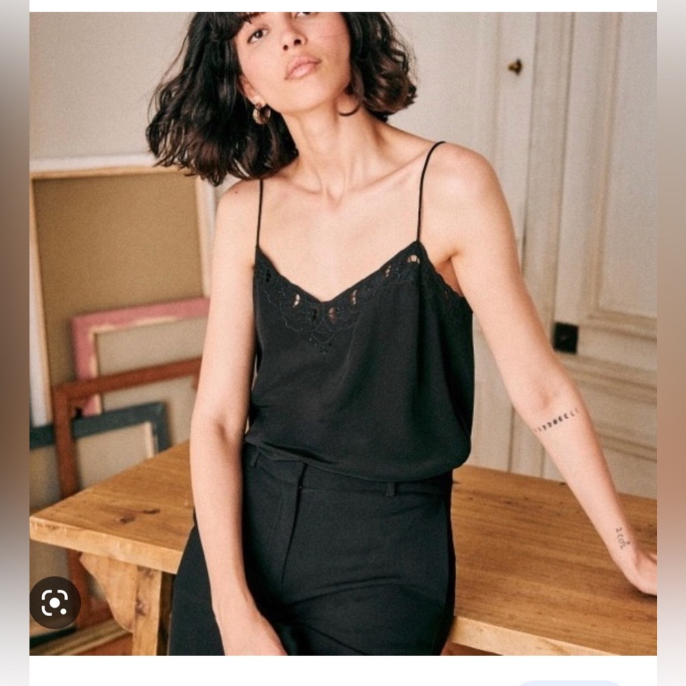 Sezane “Paloma” silk tank top size 38